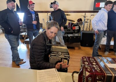 Dawn Rodgers at the Concertina Swap Meet in Pulaski WI.