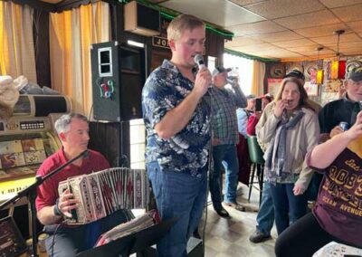 Zach Brzeczkowski singing at Wicka's bar in Pulaski WI