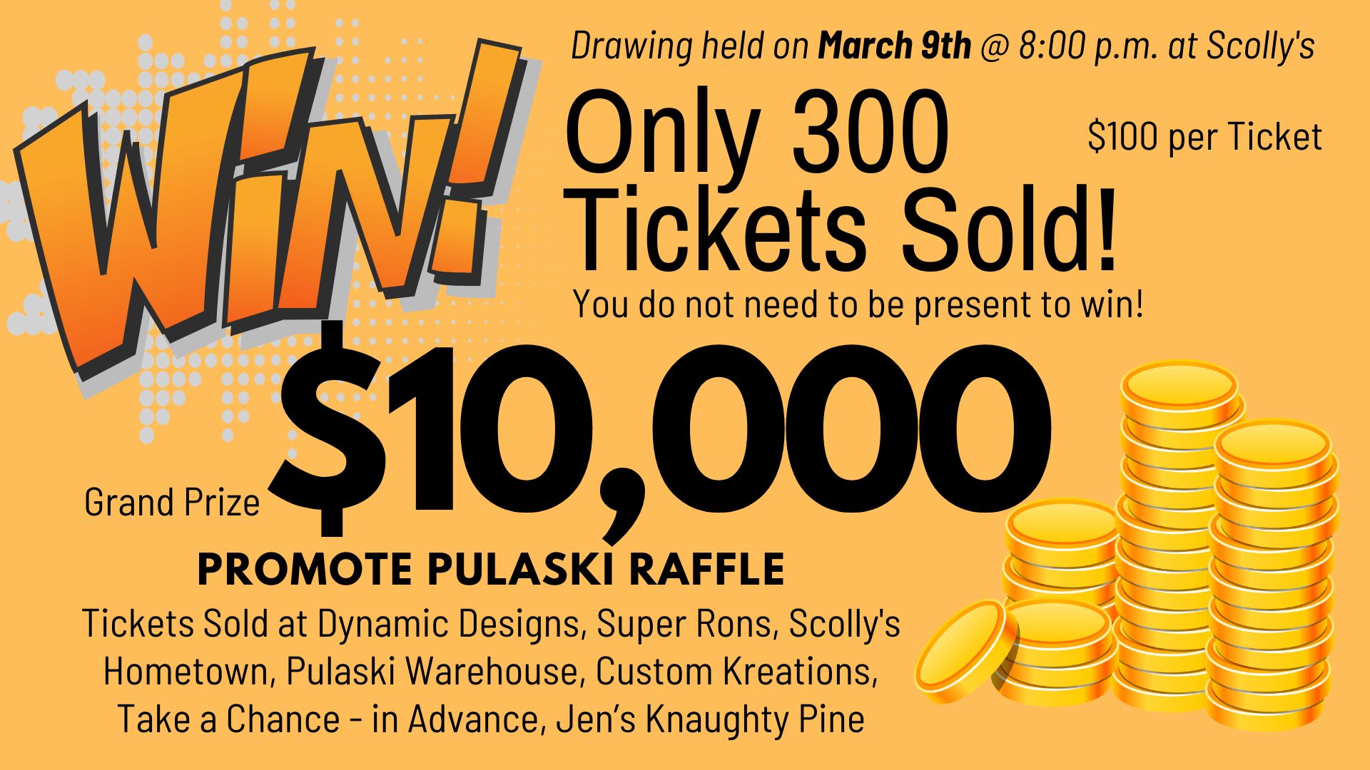 $10000 raffle promote pulaski